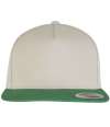 F6007 6007 Flexfit Classic 5 Panel Snapback Cap Beige / Green colour image